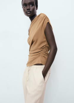 Брюки изо льна со шнурком