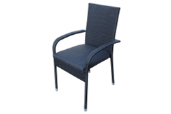 Стул  Парис с подушкой арт.GS014, черный серый "Garden story"