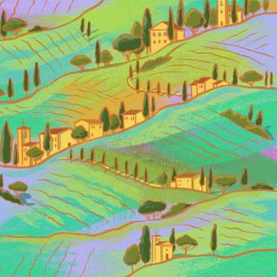 Тосканский пейзаж (на закате)