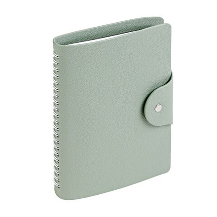 Ежедневник недат. А5 136л., кожзам, мягк.пер., гребень "Torino. Мятный моранди" кнопка