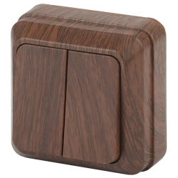 Выключатель Intro Quadro 2-104-10 двухклавишный 10А-250В IP20 ОУ венге