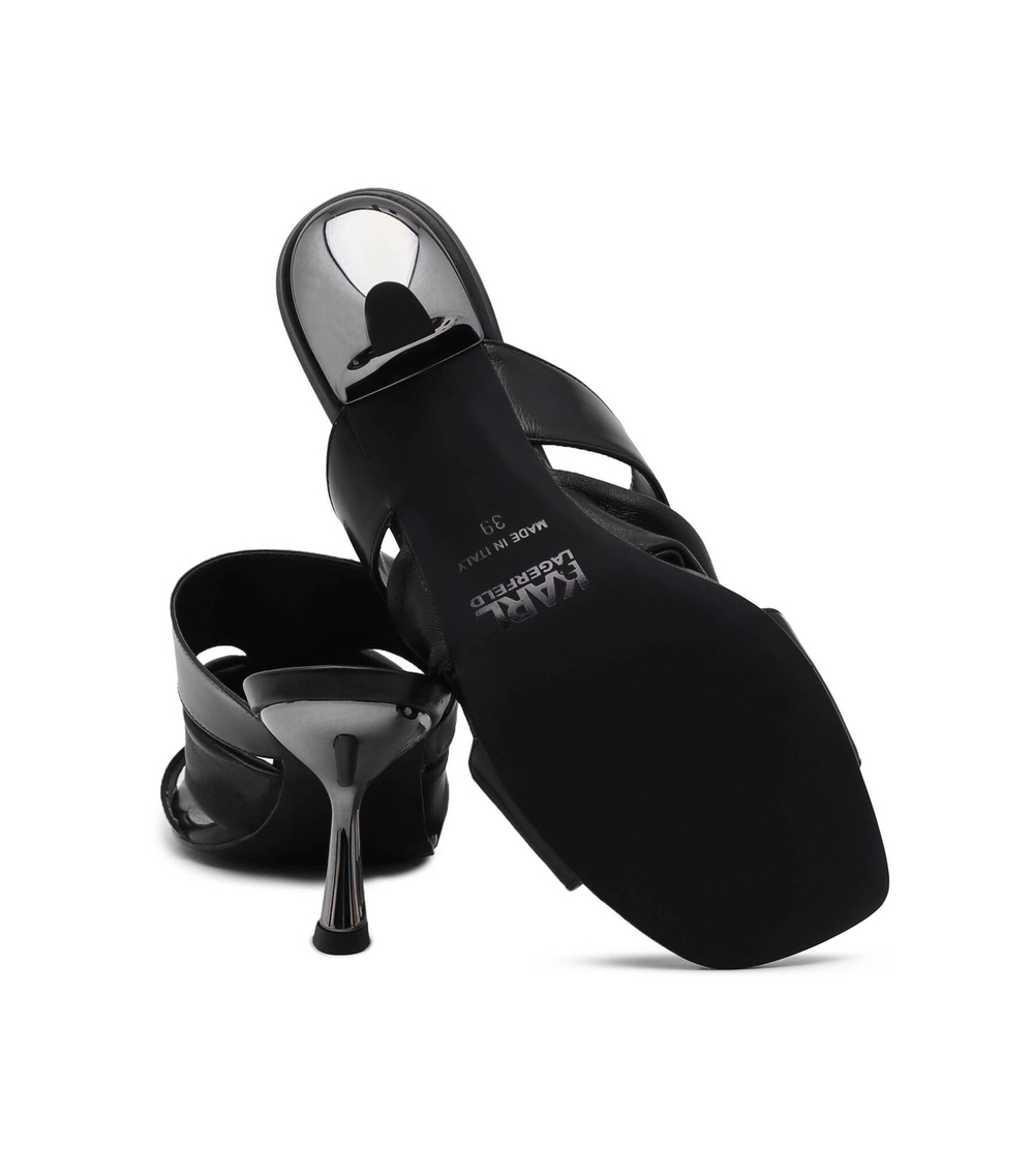 Кожаные шлепки panache triple strap Karl Lagerfeld - черный(KL30126)