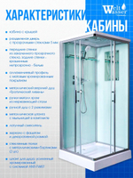 Душевая кабина WeltWasser без силикона (90х90) прозрачное стекло, поддон низкий, крыша