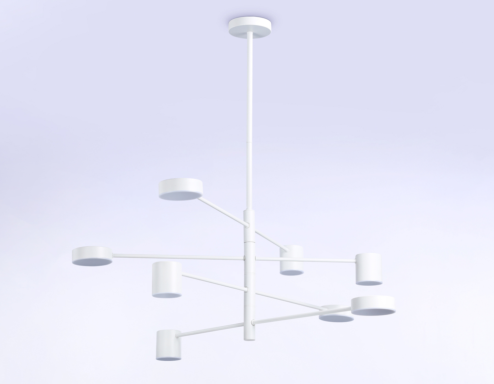 Светильник светодиодный подвесной FL51688/8 WH белый 3000K/4200K/6400K 48W D900*1000 (Без ПДУ)