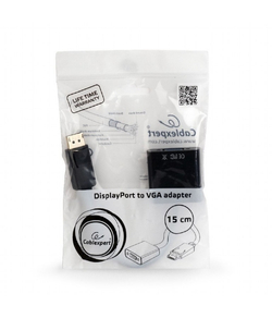 Cablexpert Переходник DisplayPort - VGA A-DPM-VGAF-02, 20M/15F, кабель 15см, пакет