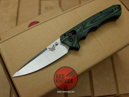 Нож Benchmade RUKUS CUSTOM 2 - зеленая рукоять, сатин клинок
