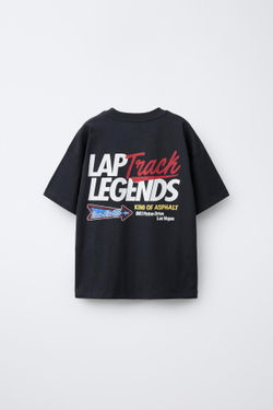 ZARA ФУТБОЛКА С НАДПИСЬЮ, МОРСКОЙ СИНИЙ