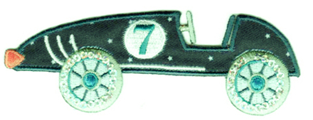 Термоаппликация HKM "Rennwagen grn mit silber Paille", 10 х 6 см, 1 шт (10206100/121214/0010869/03_