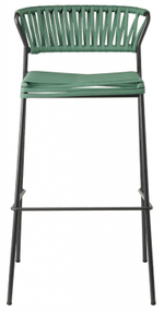 Стул барный плетеный Scab Design Lisa Filo, антрацит, ментоловый