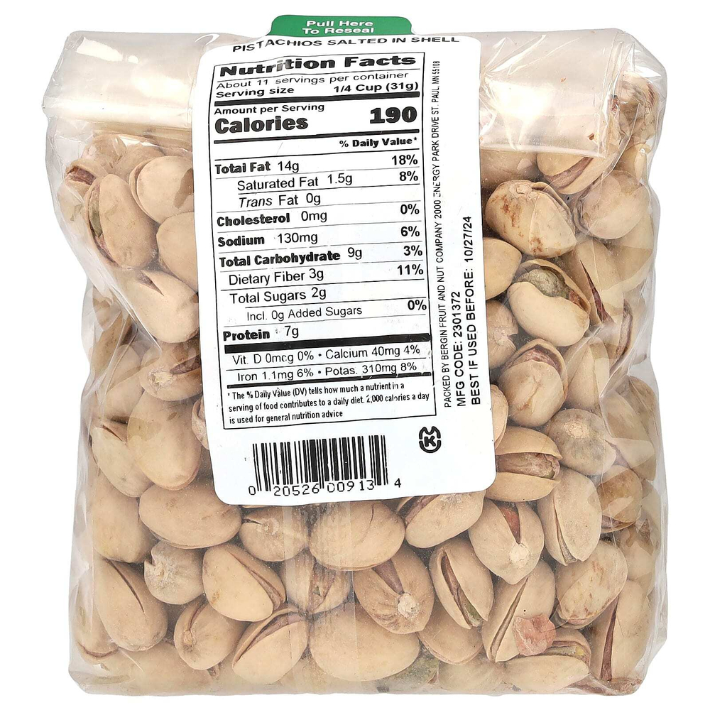Bergin Fruit and Nut Company, фисташки соленые в скорлупе, 340 г (12 унций)