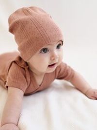 Шапочка "Корица" из ажурного хлопка 0+