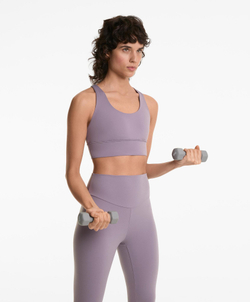 Oysho Спортивный бюстгальтер с бретелями на спине, линялый блено-фиолетовый