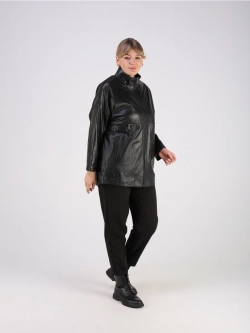 Кожаная куртка демисезонная натуральная оверсайз