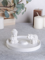 Набор подставка для благовоний и статуэтки Будда и слон