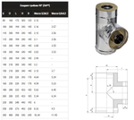 Сэндвич-тройник 90° (430/0,5мм) Ф115*200 нерж