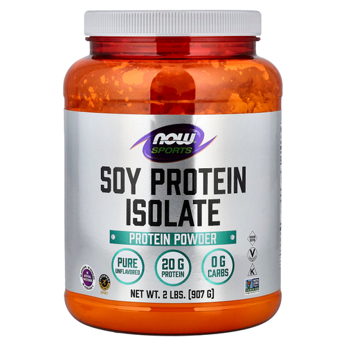 NOW Foods, Sports, изолят соевого белка, натуральный, с нейтральным вкусом, 907 г (2 фунта)