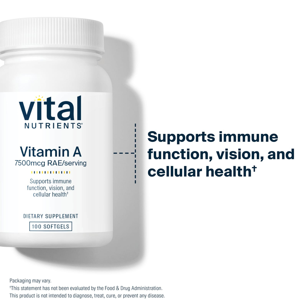 Vital Nutrients, витамин A, 7500 мкг, 100 капсул
