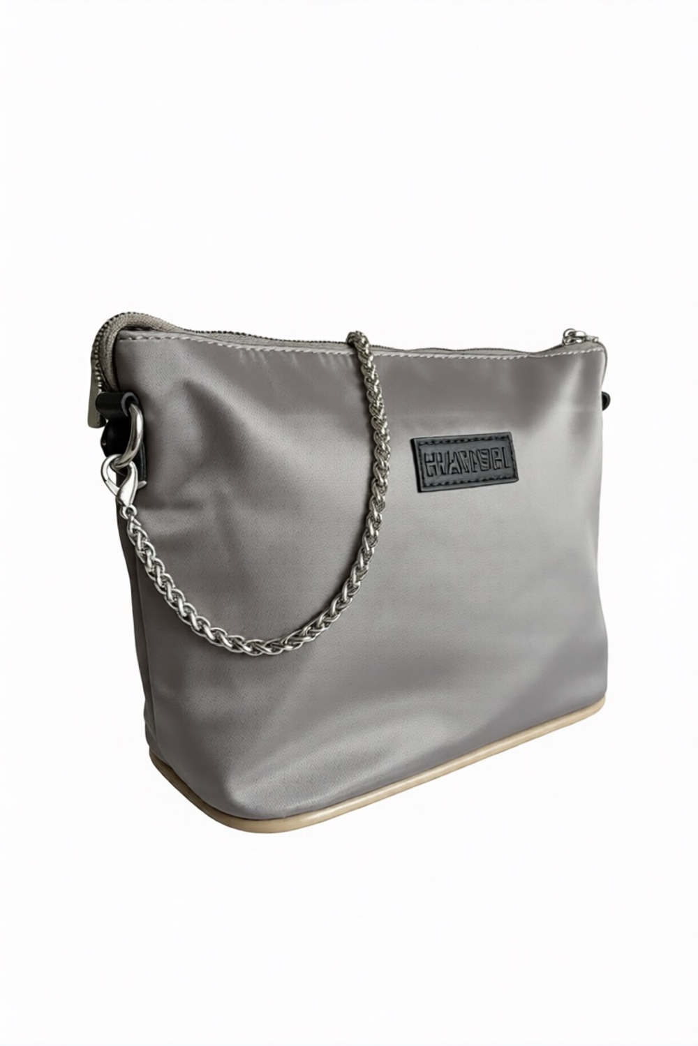 Сумка женская через плечо из нейлона серая QOZA
