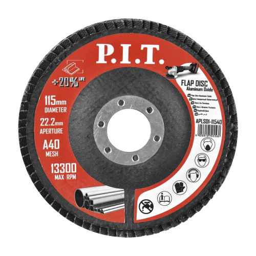 (ХОС) Круг лепестковый шлифовальный P.I.T. 115x22,2 мм, A40 (APLS01-11540)