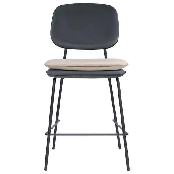 Стул полубарный pea, велюр, темно-серый/бежевый