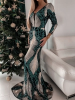 шикарное изумрудное макси платье с пайетками + plus size