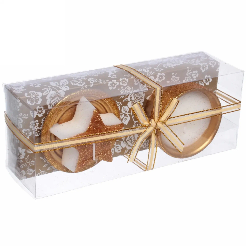 Свечи новогодние «Новогодний праздник» 22x8.3x7 см, золото