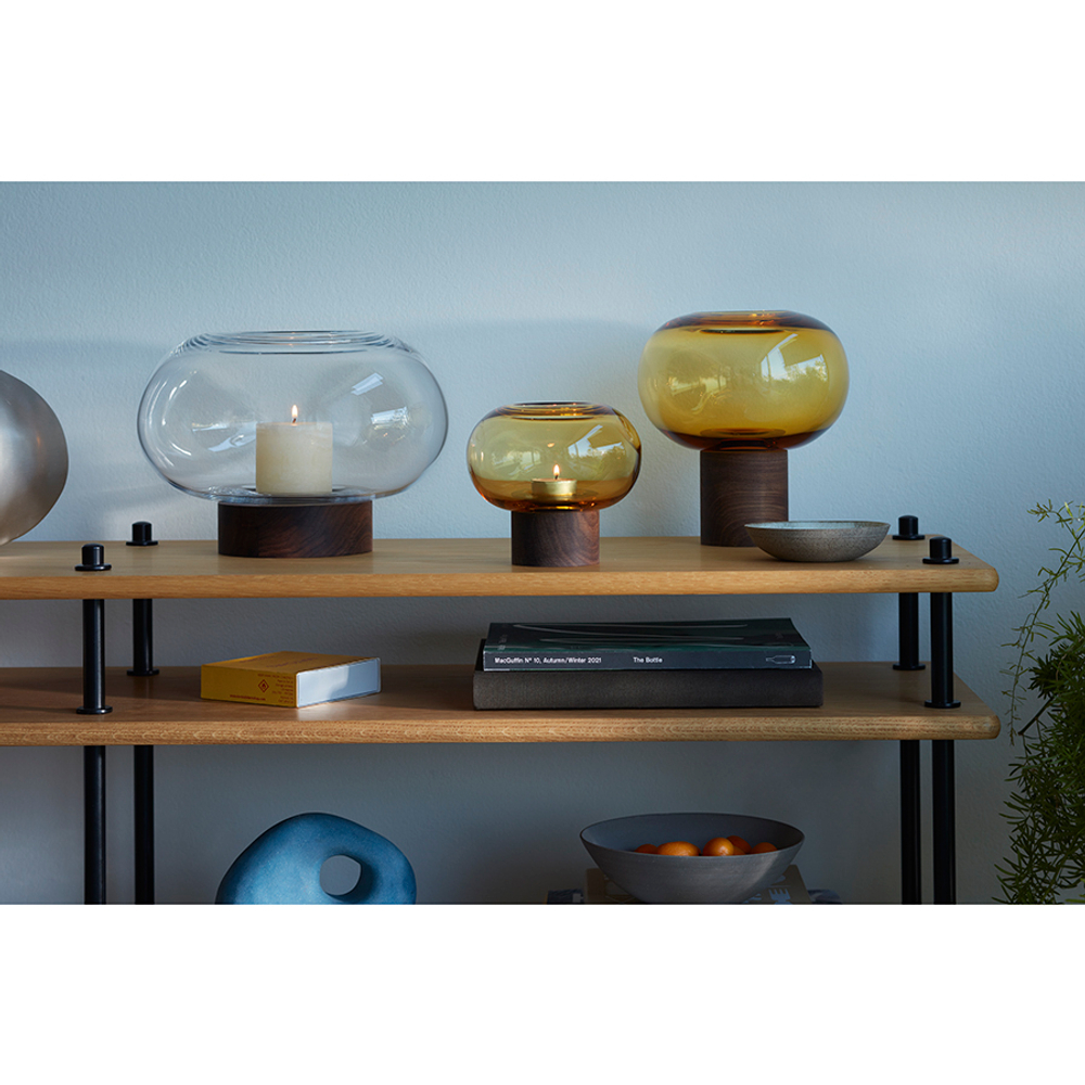 Ваза oblate, 21,5 см, янтарь/орех