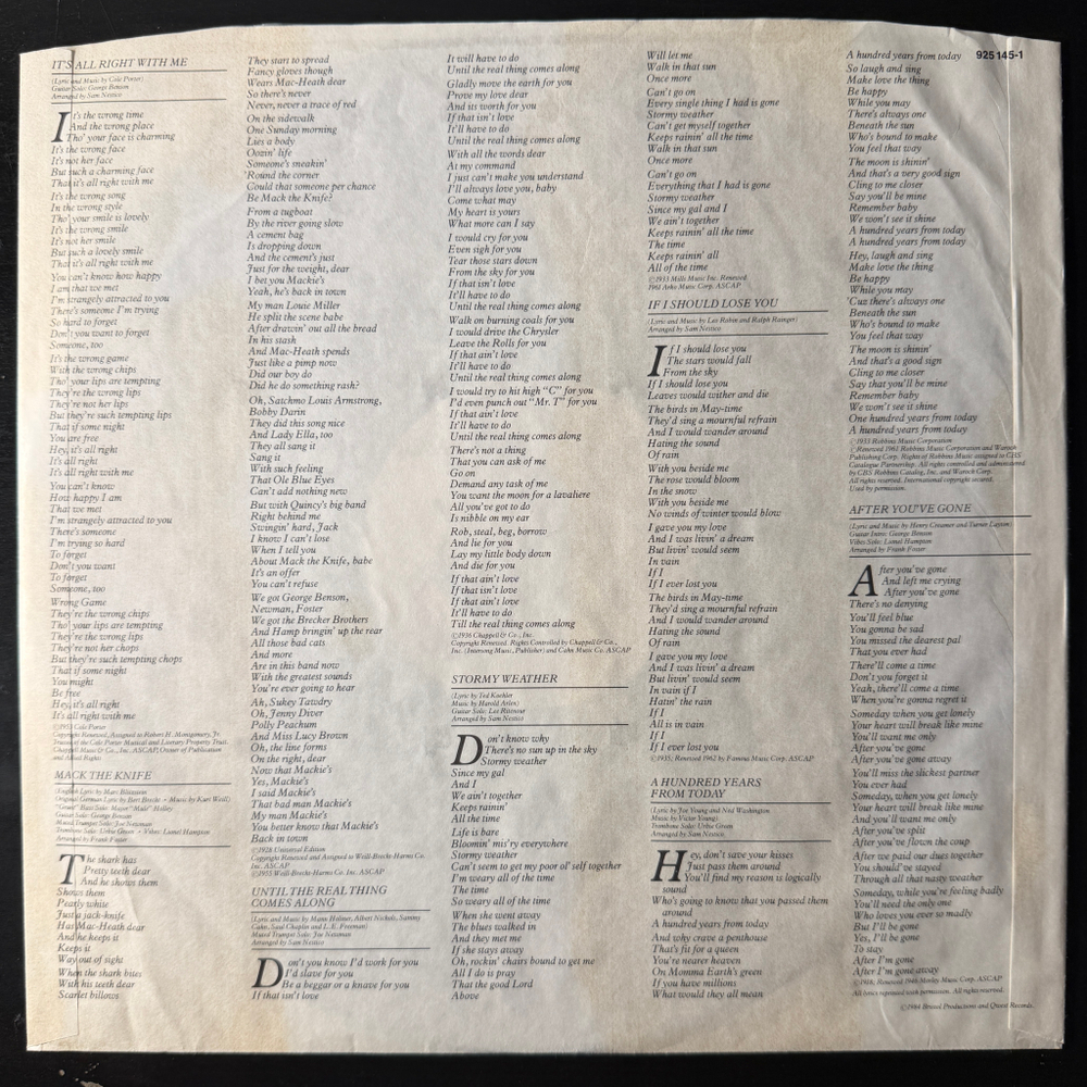 Frank Sinatra With Quincy Jones And Orchestra - L.A. Is My Lady (Германия 1984г.)