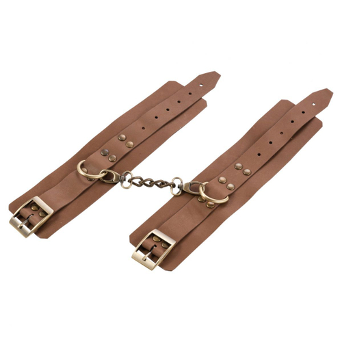 Коричневые кожаные наручники Maya