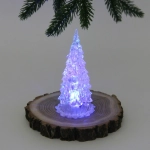 Сувенир с подсветкой «Кристальная ёлочка» 5,7*12,5 см (на батарейках 3 LR44)