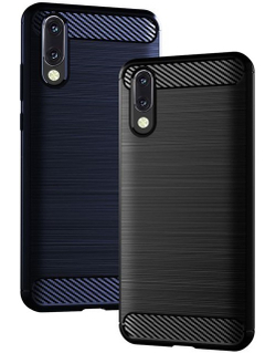 Чехол для Huawei P20 цвет Blue (синий), серия Carbon от Caseport