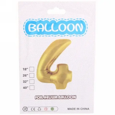 Шар фольгированный 81 см “Цифра 4” (золото)