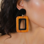 Серьги Nature Bijoux, Cannelle, с рогом и деревом байонг, NB26.1-12-90616 (коричневый)