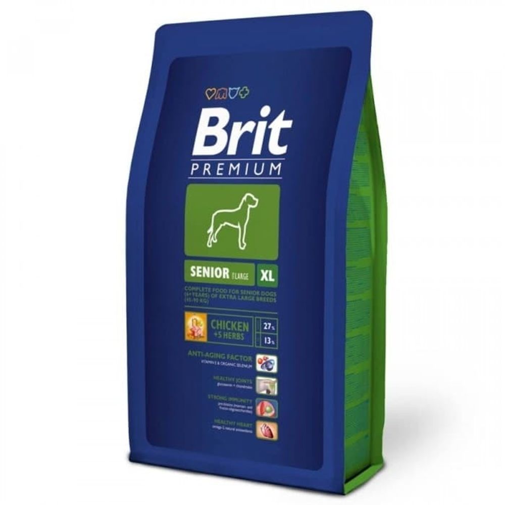 Brit Premium 15 кг Dog Senior XL сухой корм для очень крупных пород собак от 7 лет