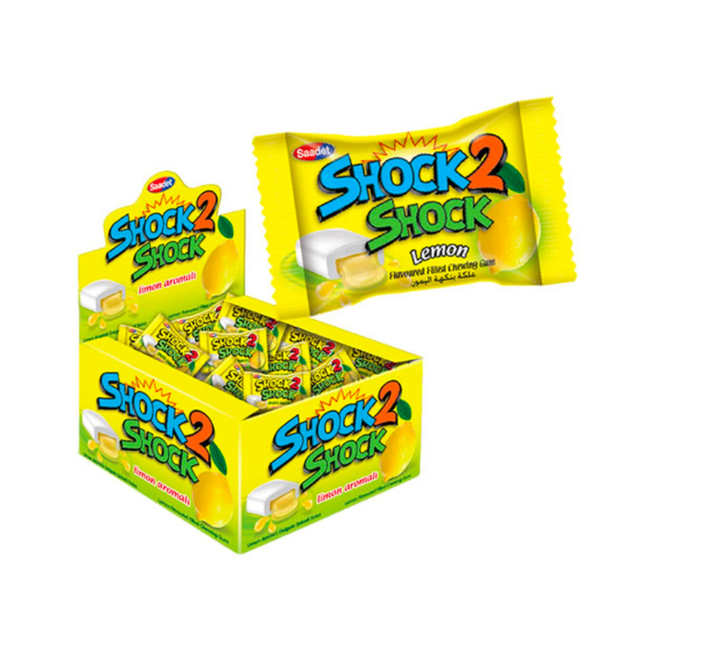 Жевательная резинка Saadet Shock2Shock, лимон