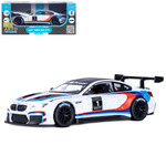 Модель 1:24, BMW M6 GT3, белый,  откр. двери и капот, свет, звук