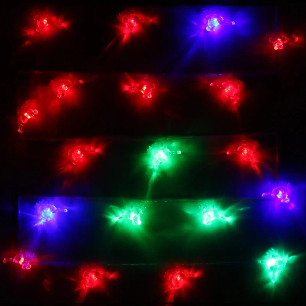 Гирлянда для дома 4,0 м 20 ламп LED с насадками ОЛЕНЬ, прозрач.пров., авторежим.,IP-20 RG/RB (возможность соединения)