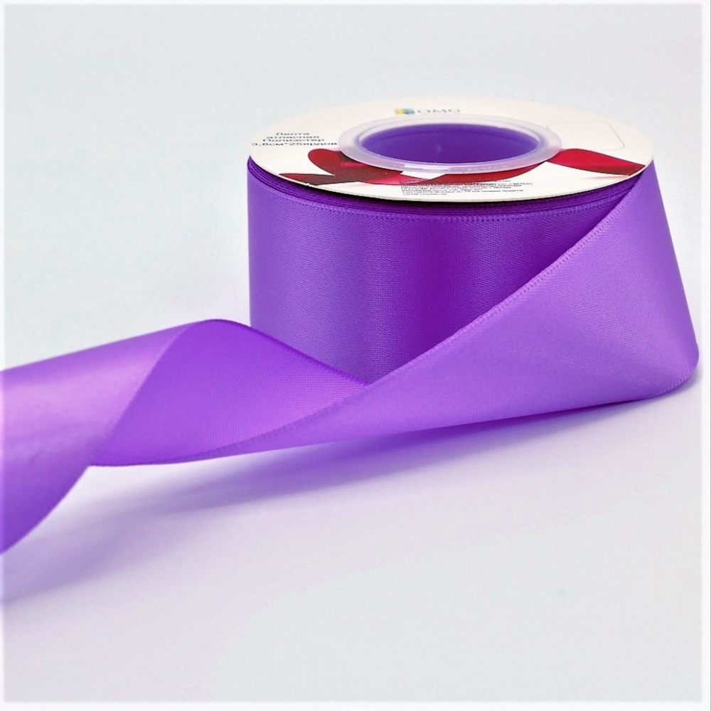 Лента Атласная 3,8см х 28м Полиэстер класс А (Фиолетовый)