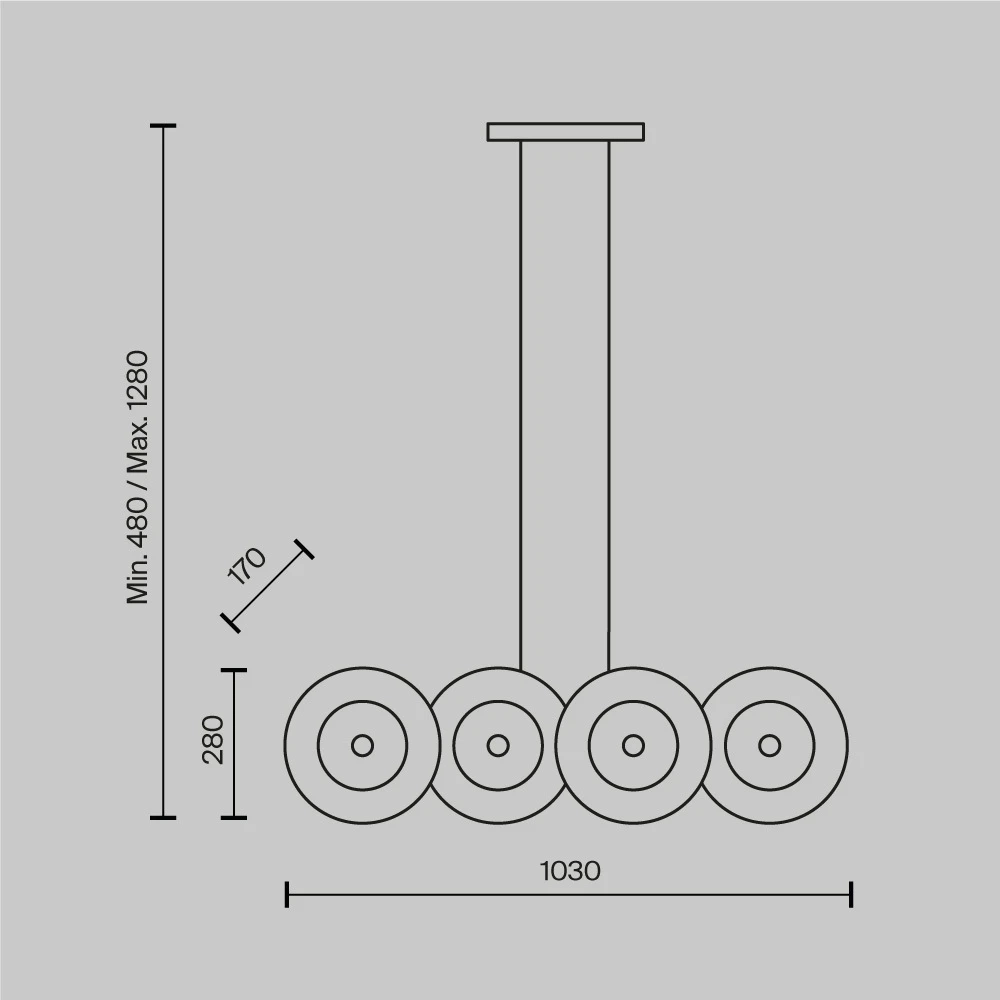 Люстра на штанге Maytoni ASTER MOD007PL-08G1