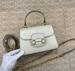 Женская мини-сумка Gucci Horsebit 1955 белый