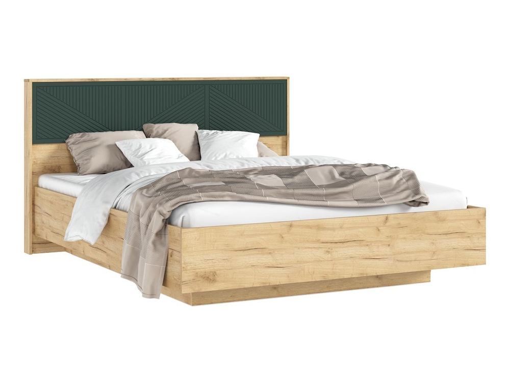 Кровать двухспальная 160х200 парящая с подъемным механизмом Браш Графит/Дуб Крафт