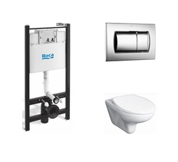 Комплект инсталляции с унитазом Roca MATEO 893100010 с  сиденьем микролифт и клавишей смыва купить