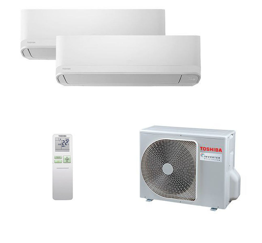 Мультисплит система на 2 комнаты Toshiba RAS-B05CKVG-EE x 2 / RAS-2M14G3AVG-E
