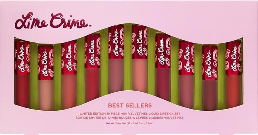 Lime Crime Best Sellers 10 piece mini velvetines set