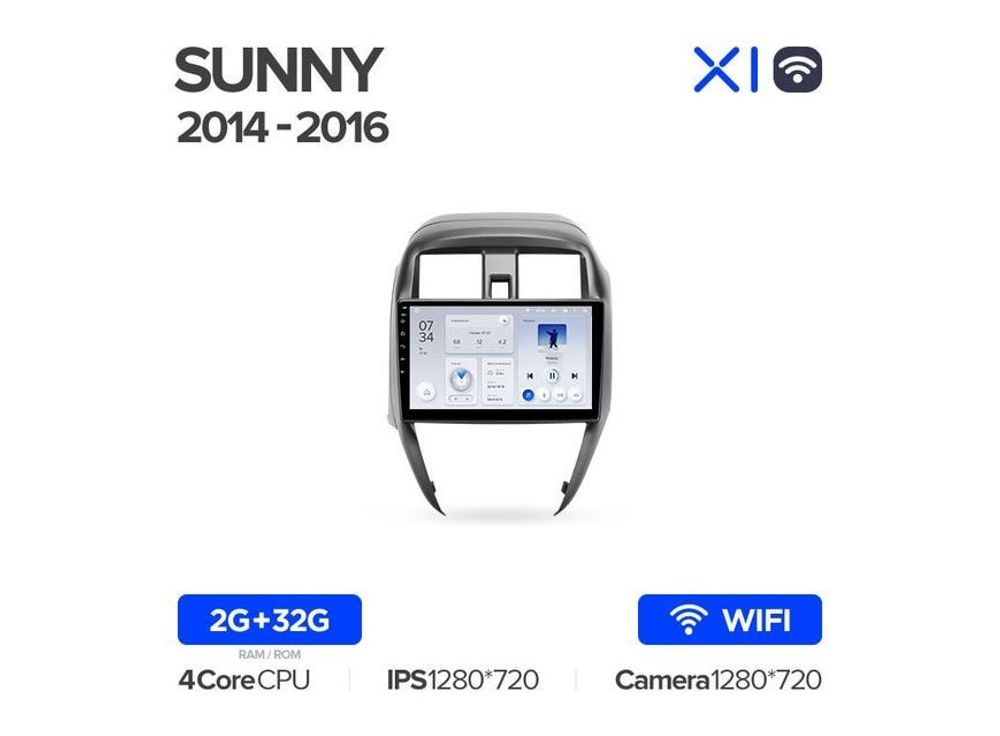 Магнитола Teyes X1 2-32 Wi-Fi Nissan Sunny 2014 — 2016 10.2&quot;