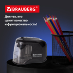 Точилка электрическая BRAUBERG "JET" питание от 4 батареек АА спиралевидное лезвие (2 штуки в упаковке)