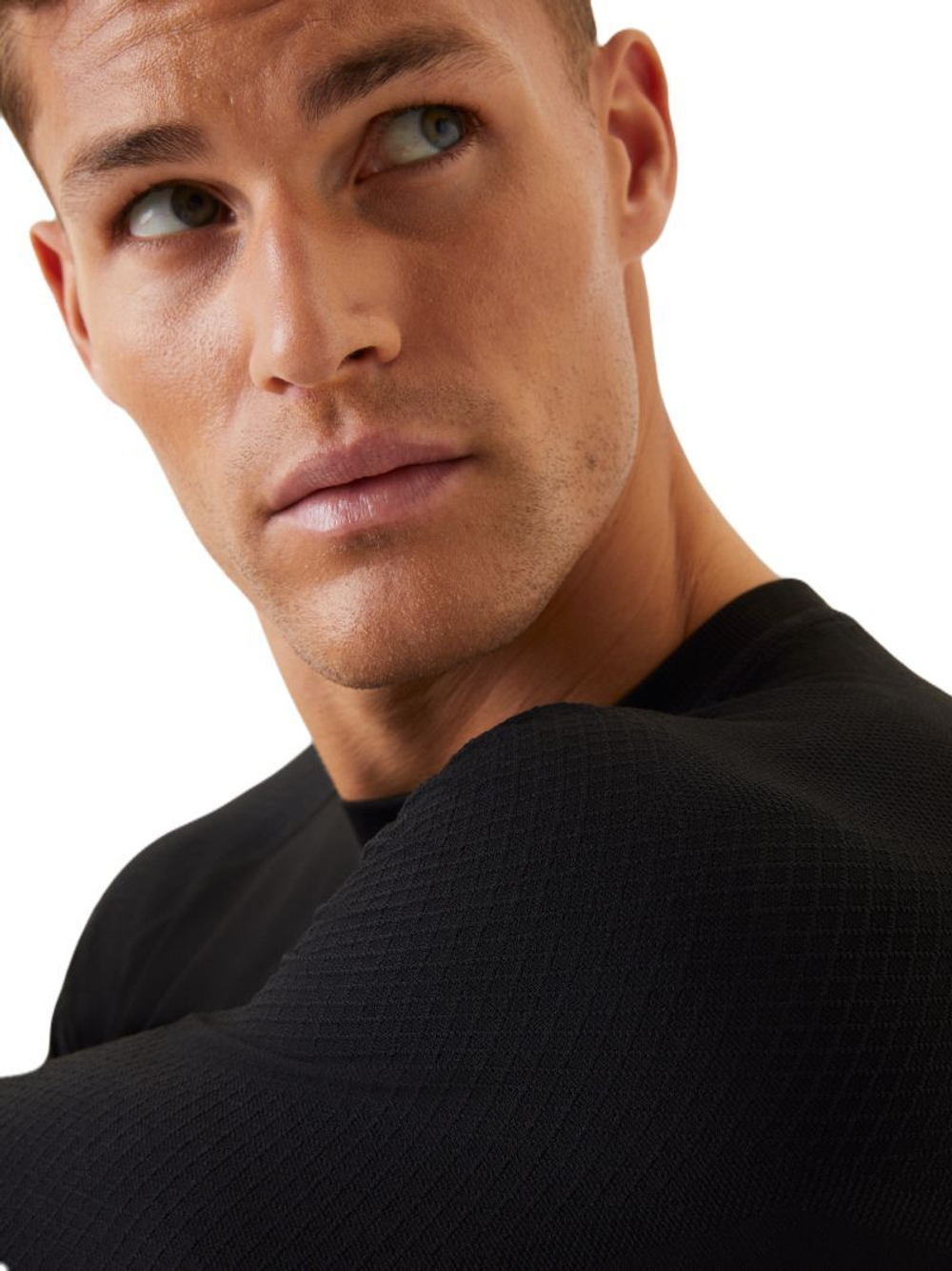 Мужская теннисная футболка теннисная Björn Borg Running Seamless LS T-Shirt - black beauty
