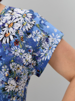 Платье П-026/голубой-ромашковоеполе