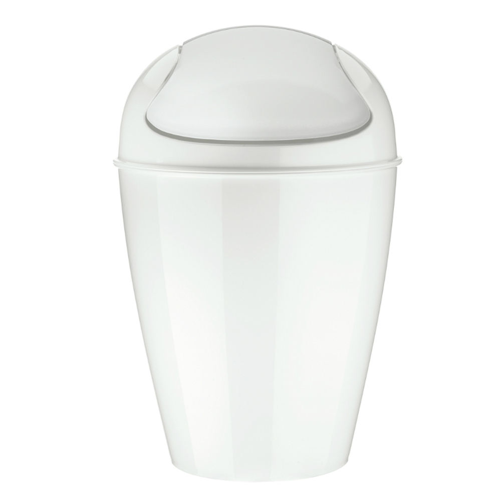 Корзина для мусора с крышкой del, 12 л, белая