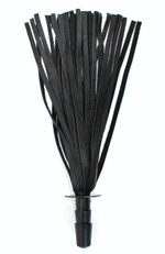 Черная кожаная плеть со штырьком для насадок (Цвет: черный)